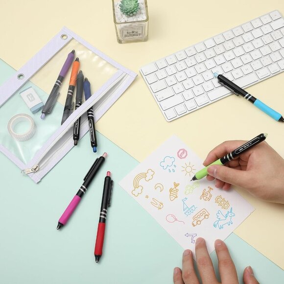 Retractable Gel Pens, 8 Pack, Vibrant Barrels, Fast Dry, Colorful Ink Gel Pens F - Picture 8 of 9